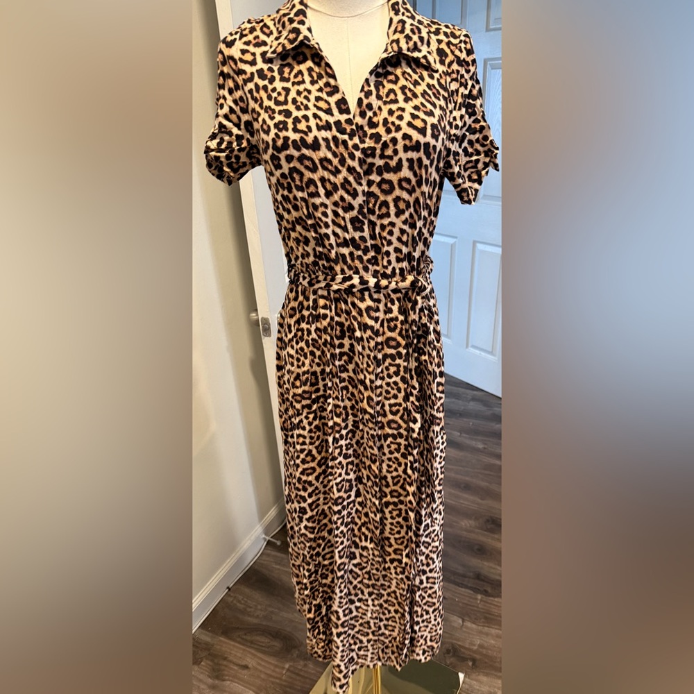 H&M Leopard Print Shirt Dress – Size Small